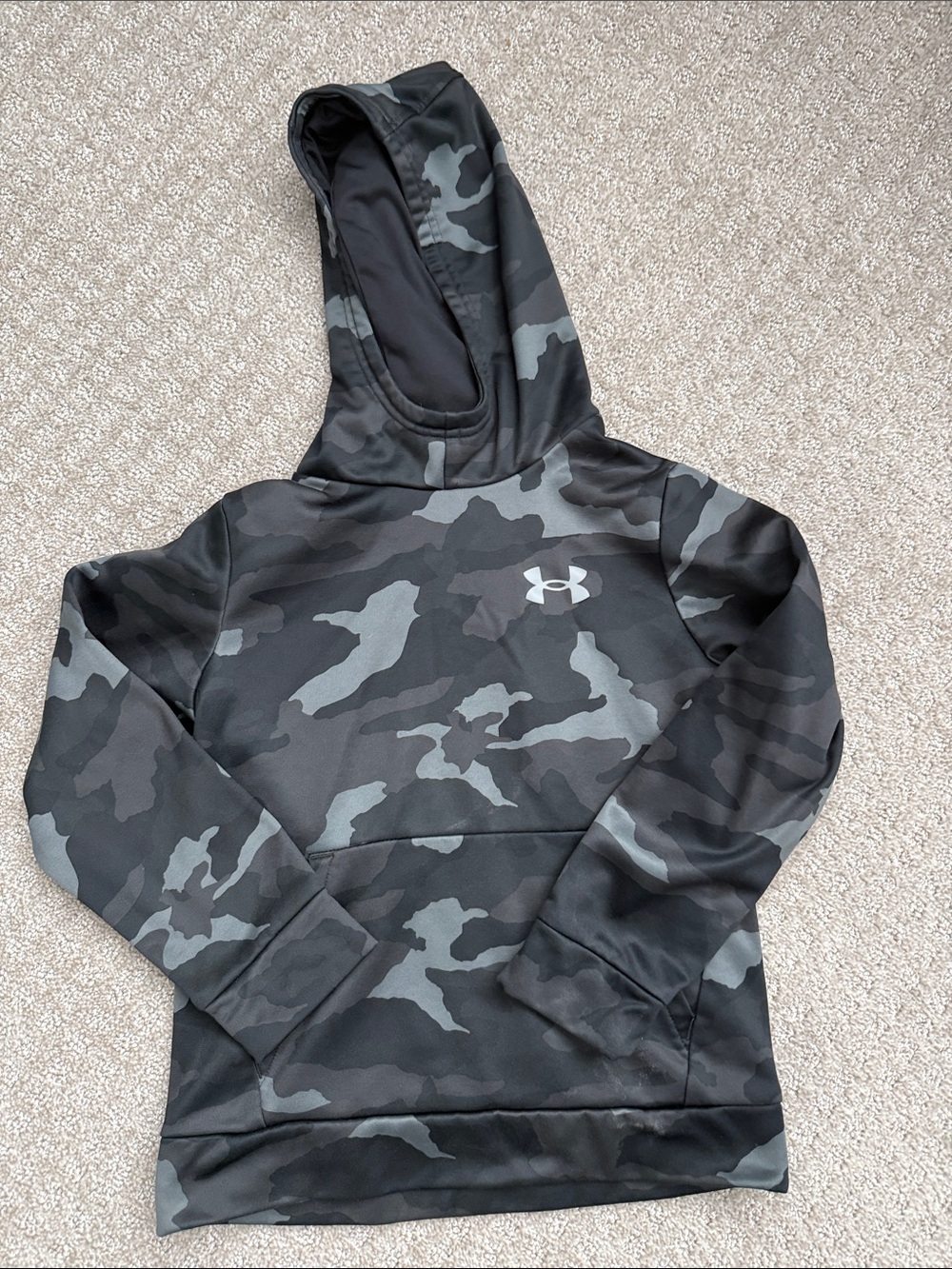 Under Armour Black & Gray Camo Pullover Hoodie